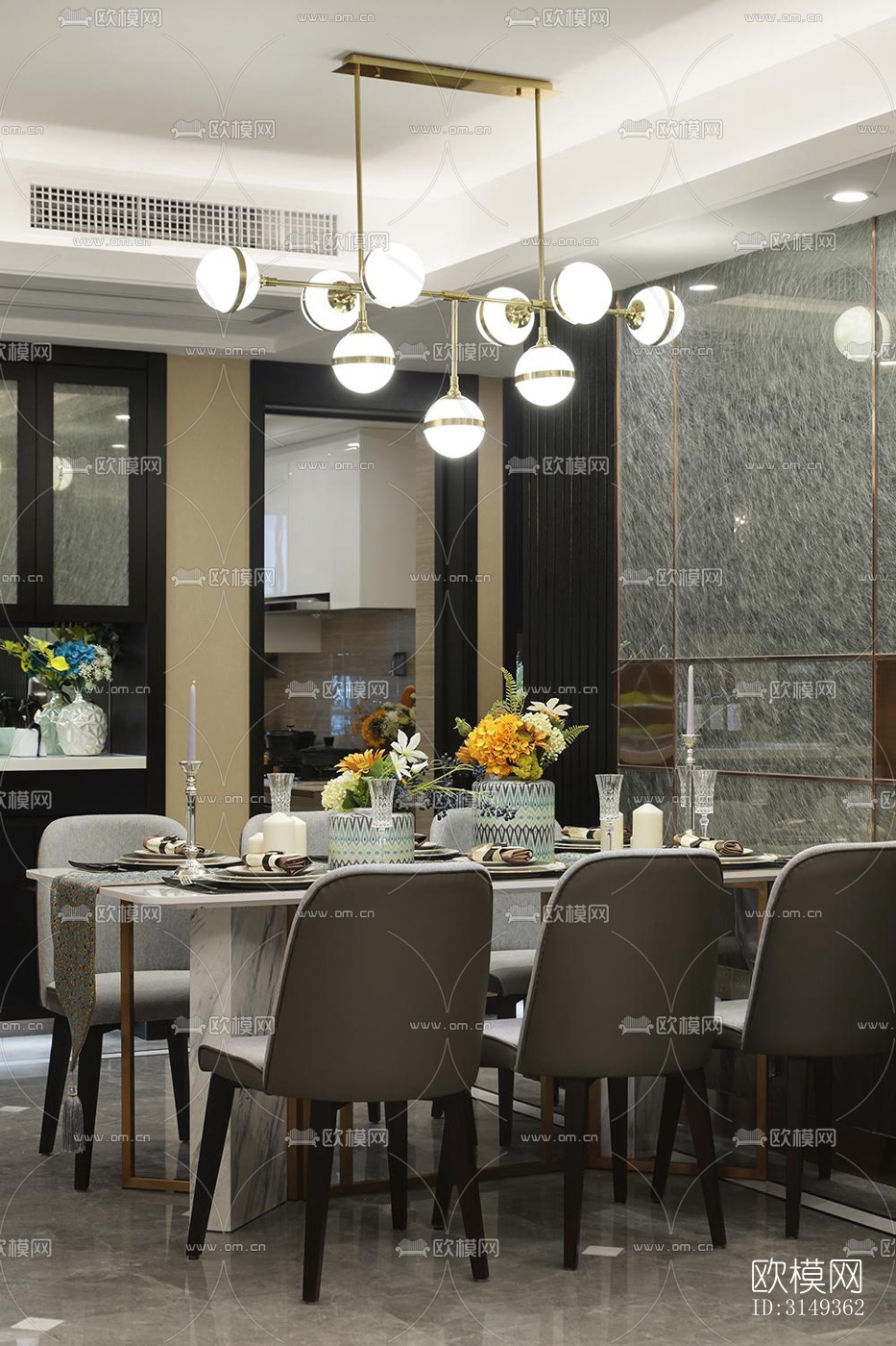 现代平层效果图下载（渲染图6）