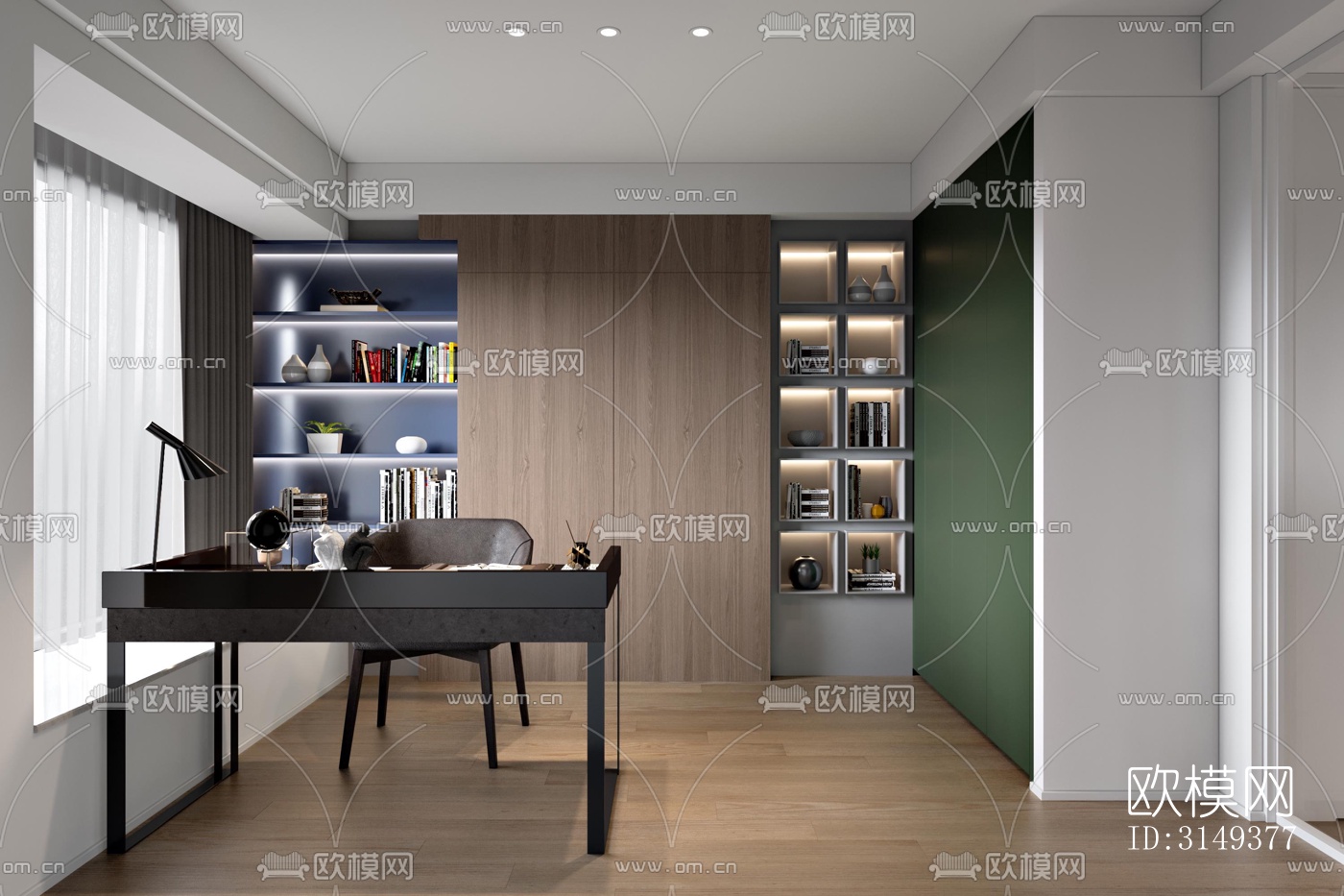 现代平层效果图下载（渲染图5）