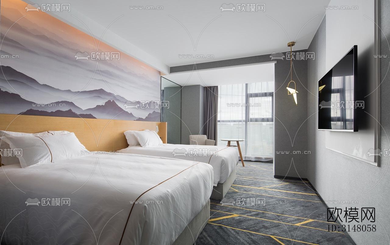 现代酒店民宿效果图下载（渲染图10）