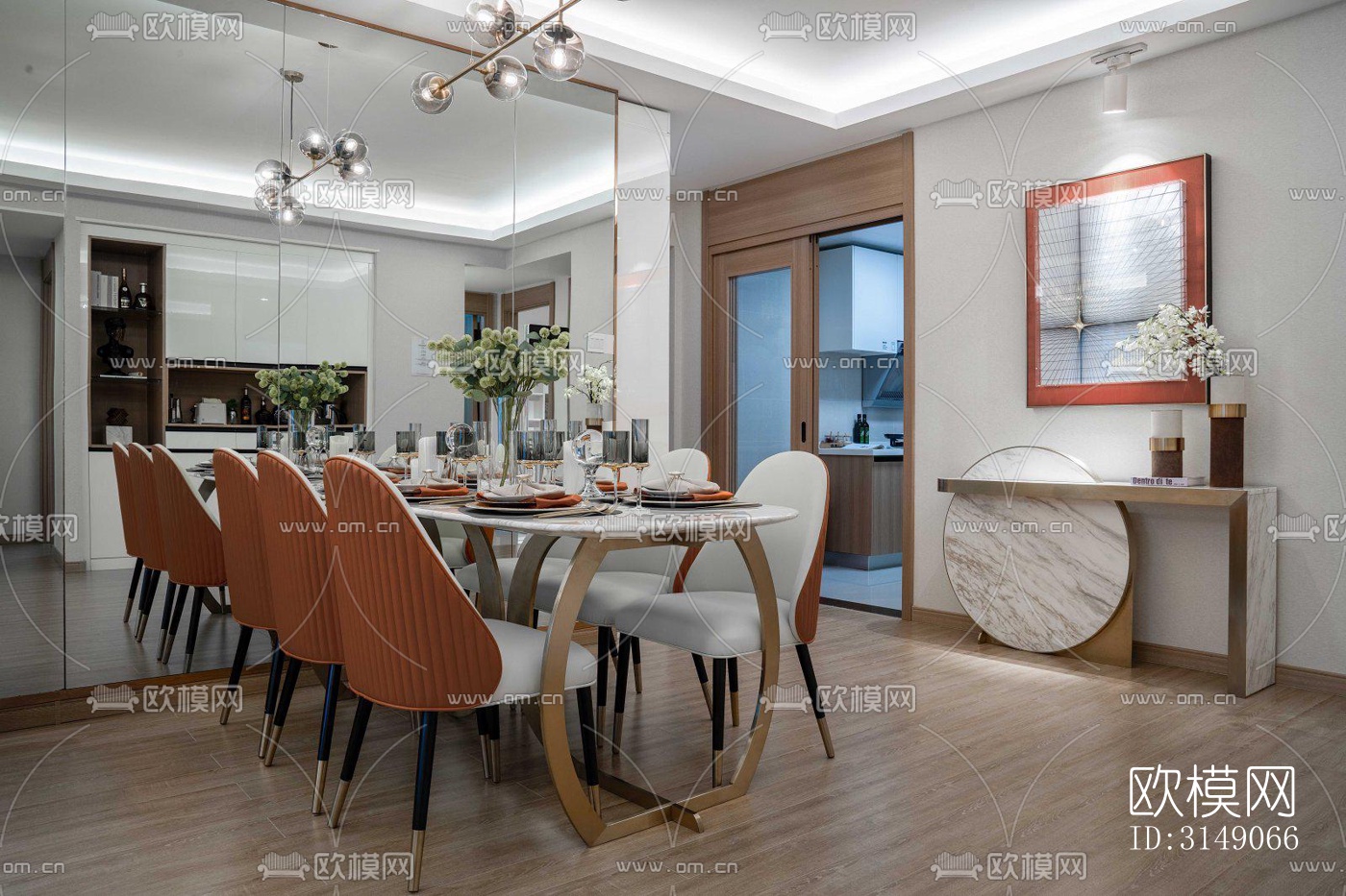 欧式平层效果图下载（渲染图7）