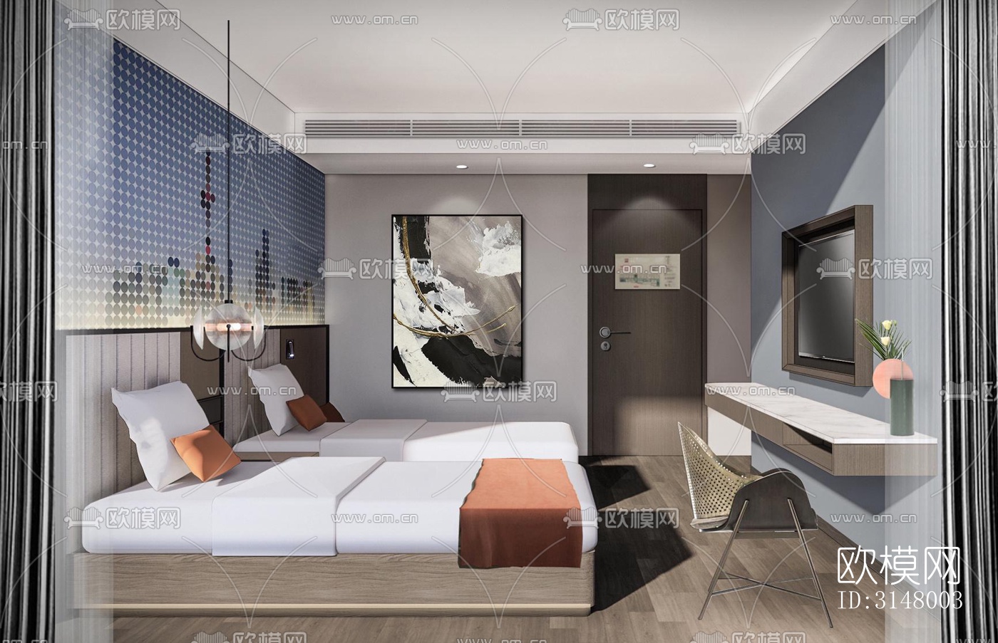 北欧酒店民宿效果图下载（渲染图8）