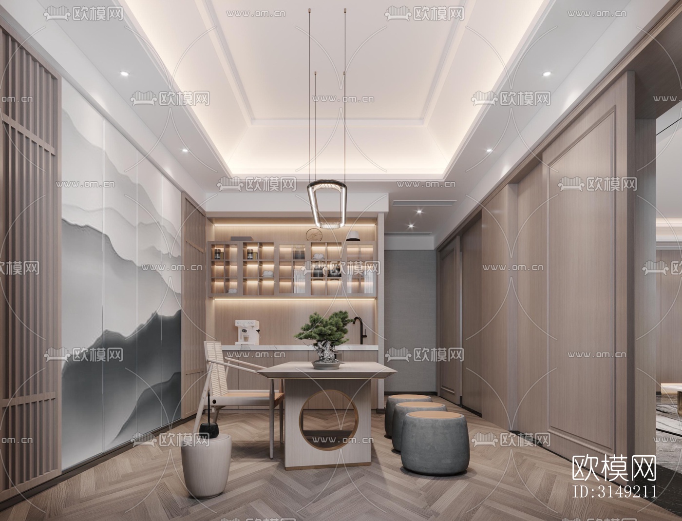 现代平层效果图下载（渲染图7）