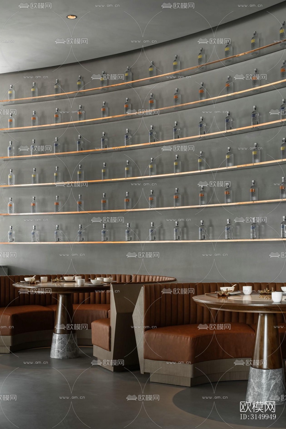 高级灰火锅烤肉效果图下载（渲染图18）