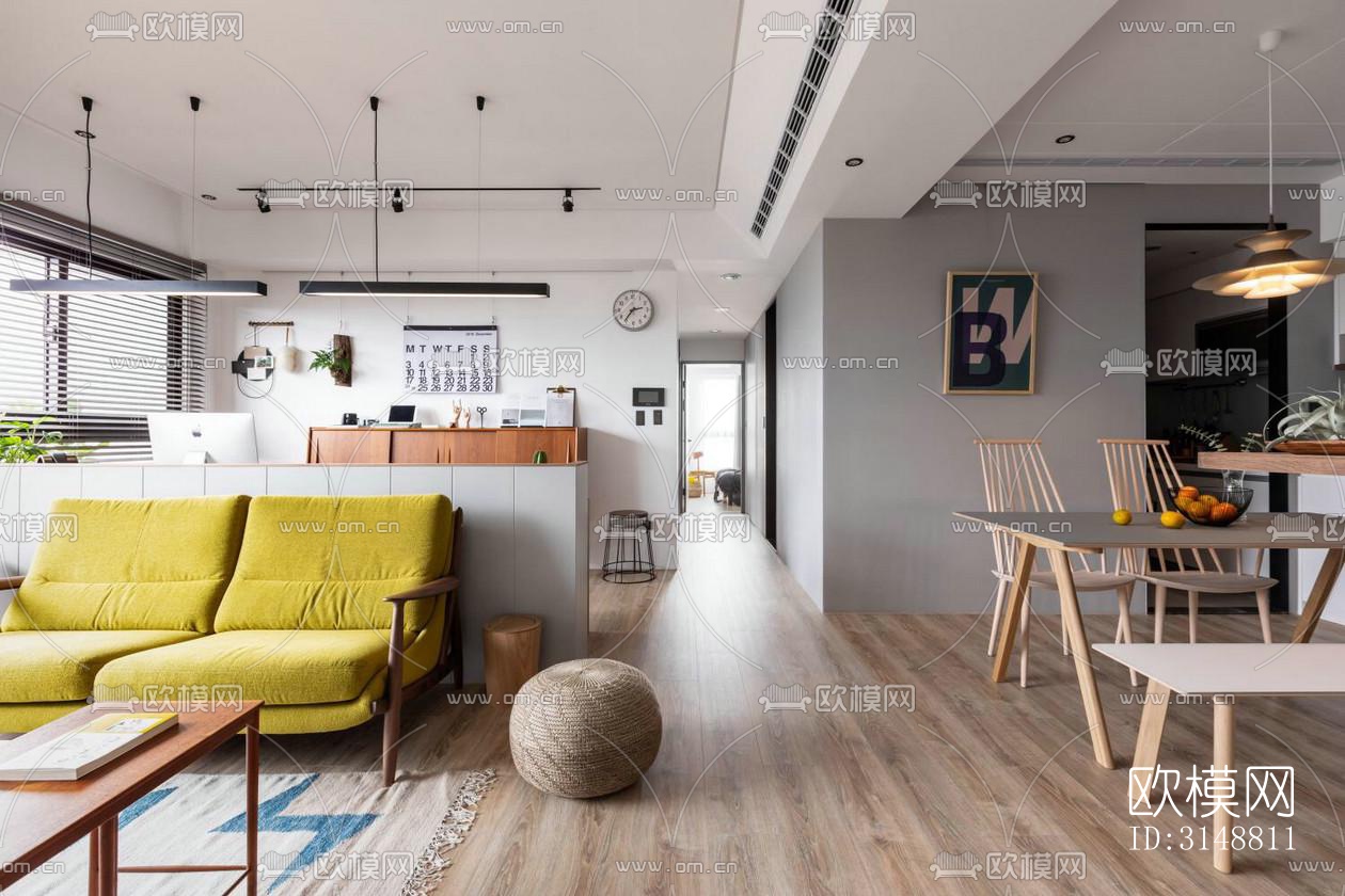 北欧平层效果图下载（渲染图2）