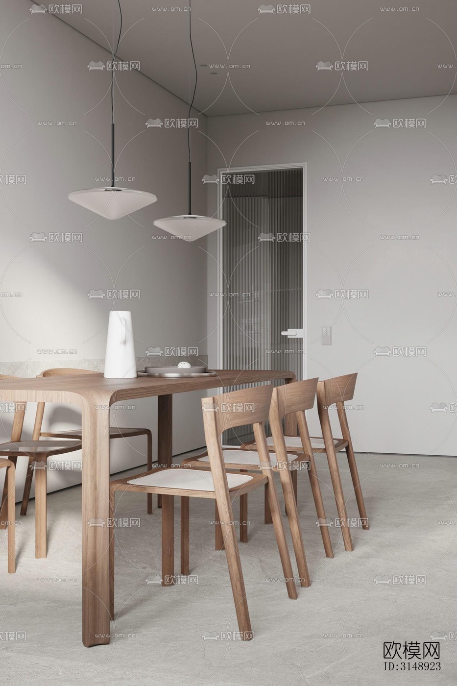 奶油风平层效果图下载（渲染图7）