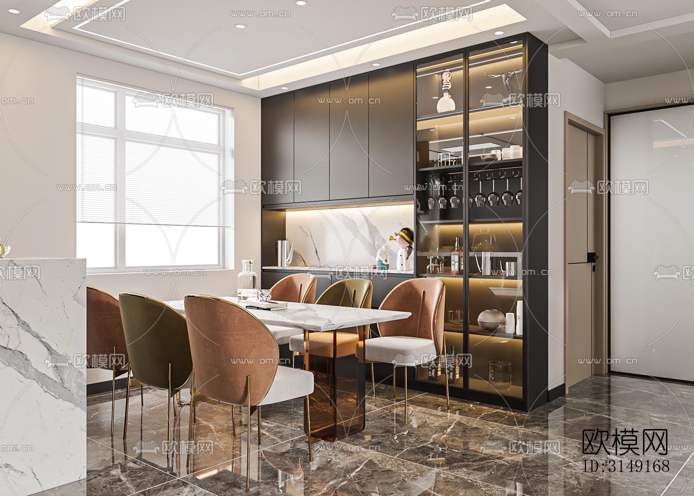 现代平层效果图下载（渲染图5）