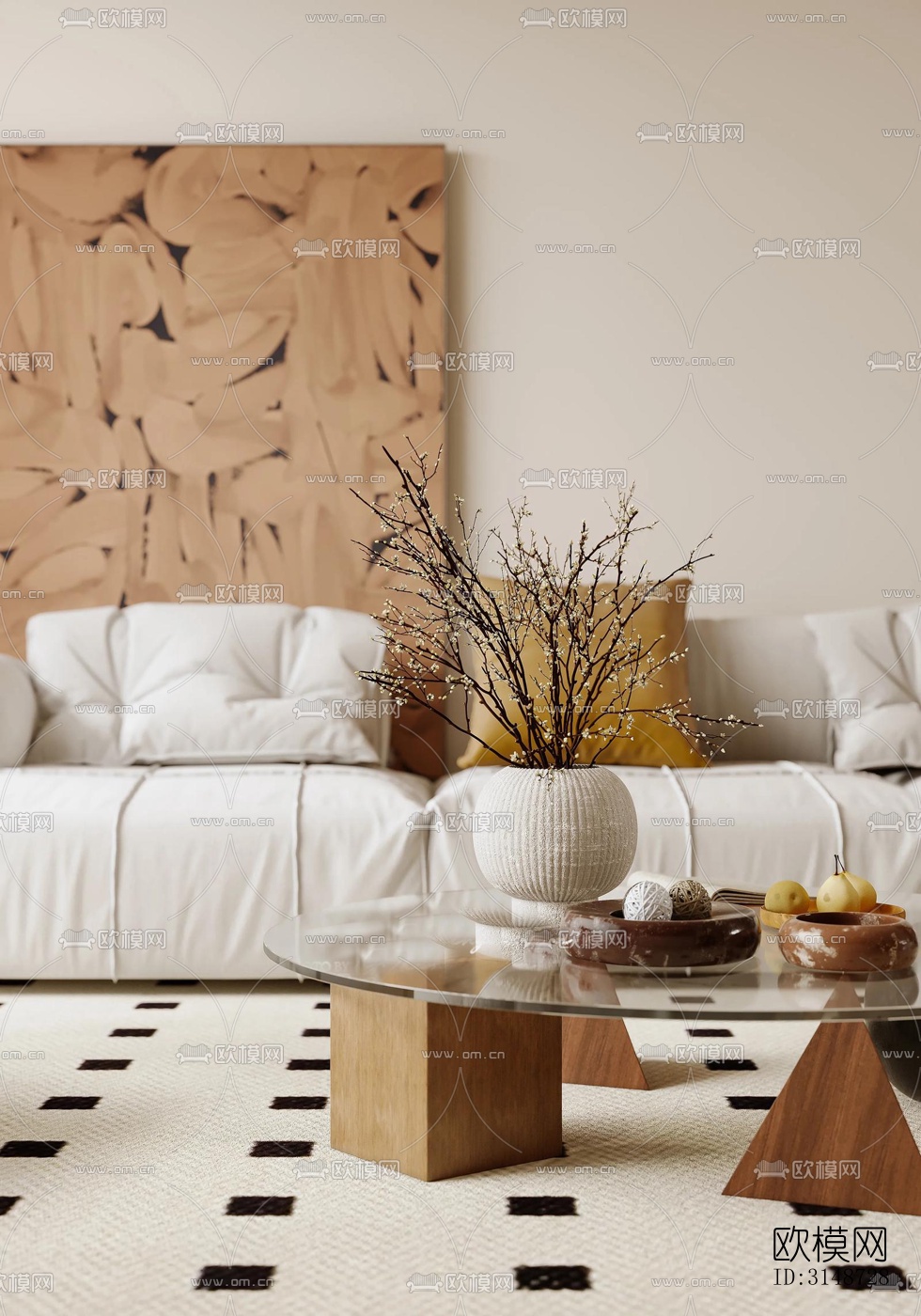 中古风平层效果图下载（渲染图13）