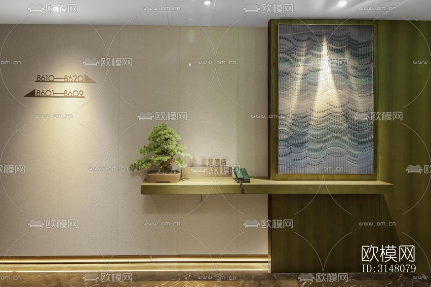 现代酒店民宿效果图下载(渲染图4)