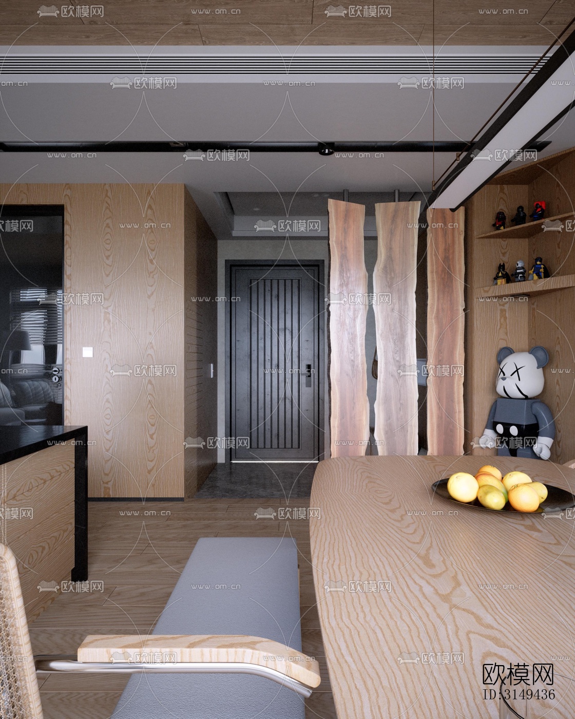 现代平层效果图下载（渲染图7）