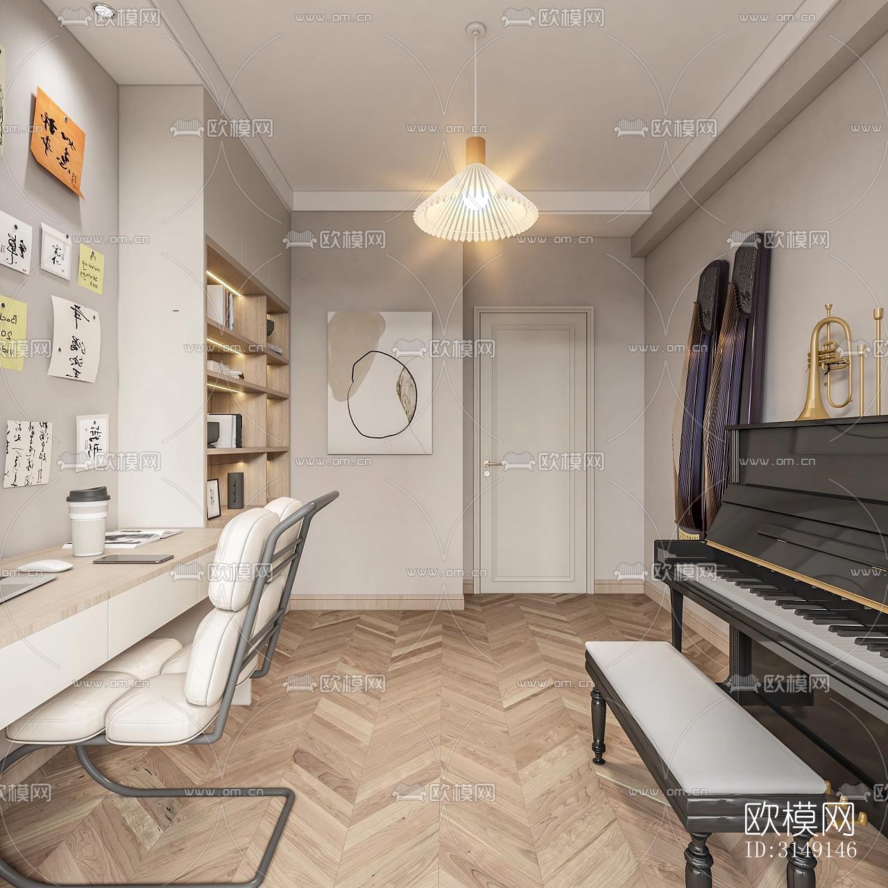 法式平层效果图下载（渲染图2）