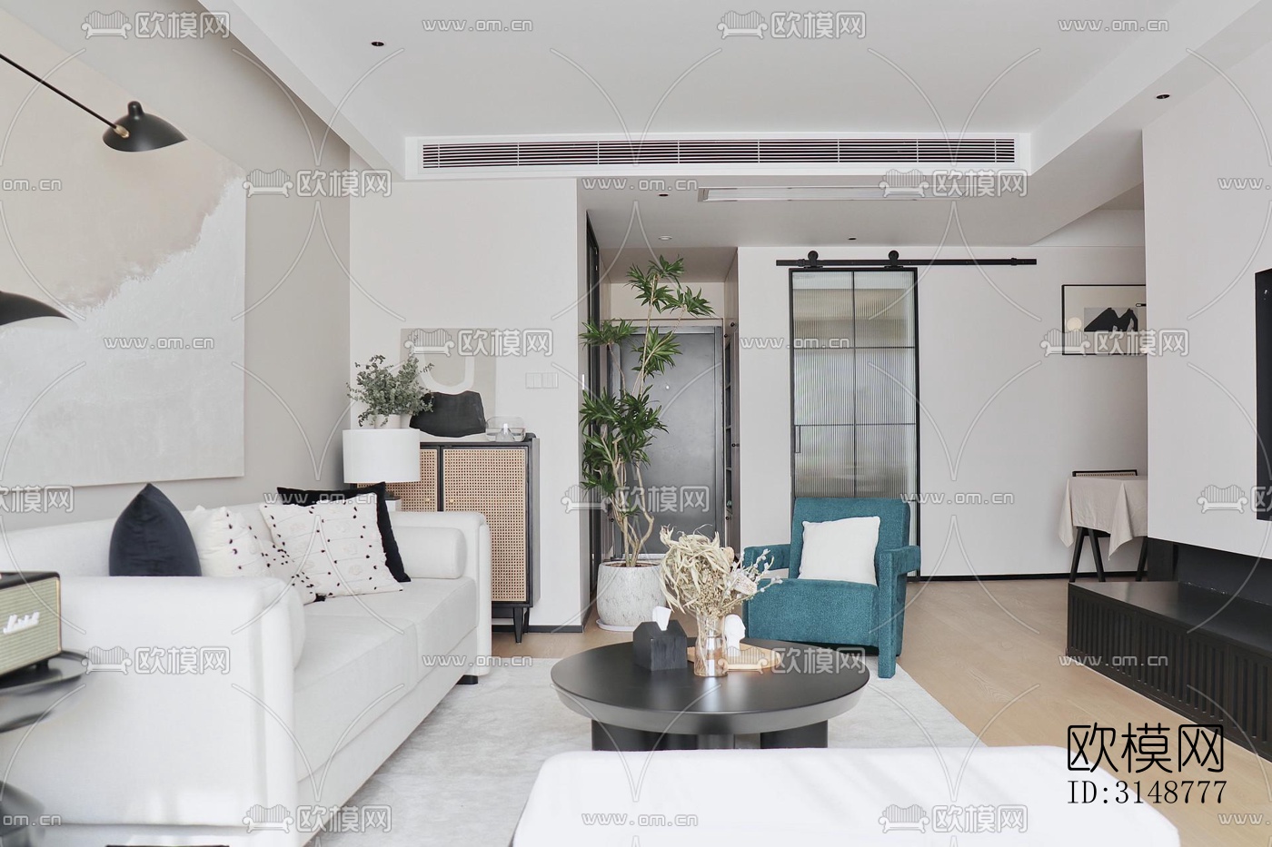 侘寂平层效果图下载（渲染图3）