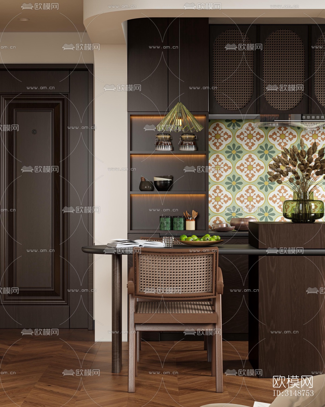 中古风平层效果图下载（渲染图3）