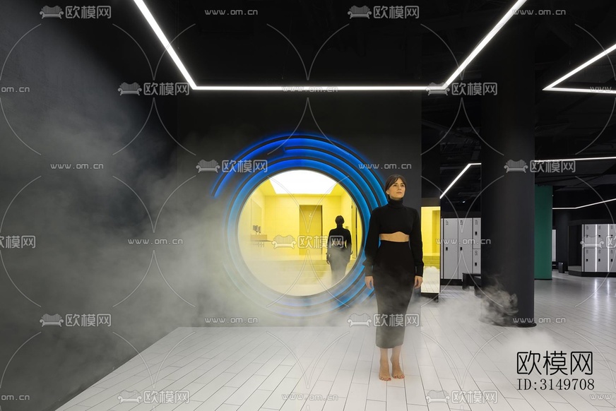 高级灰健身房效果图下载(渲染图17)