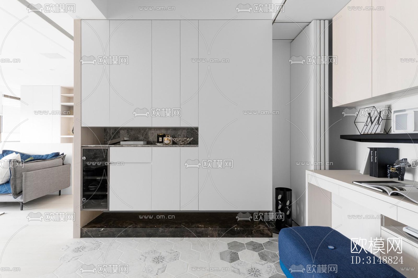 北欧平层效果图下载（渲染图1）