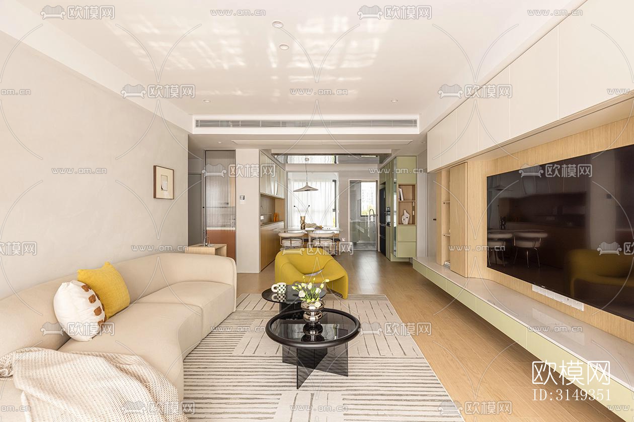 现代平层效果图下载（渲染图5）