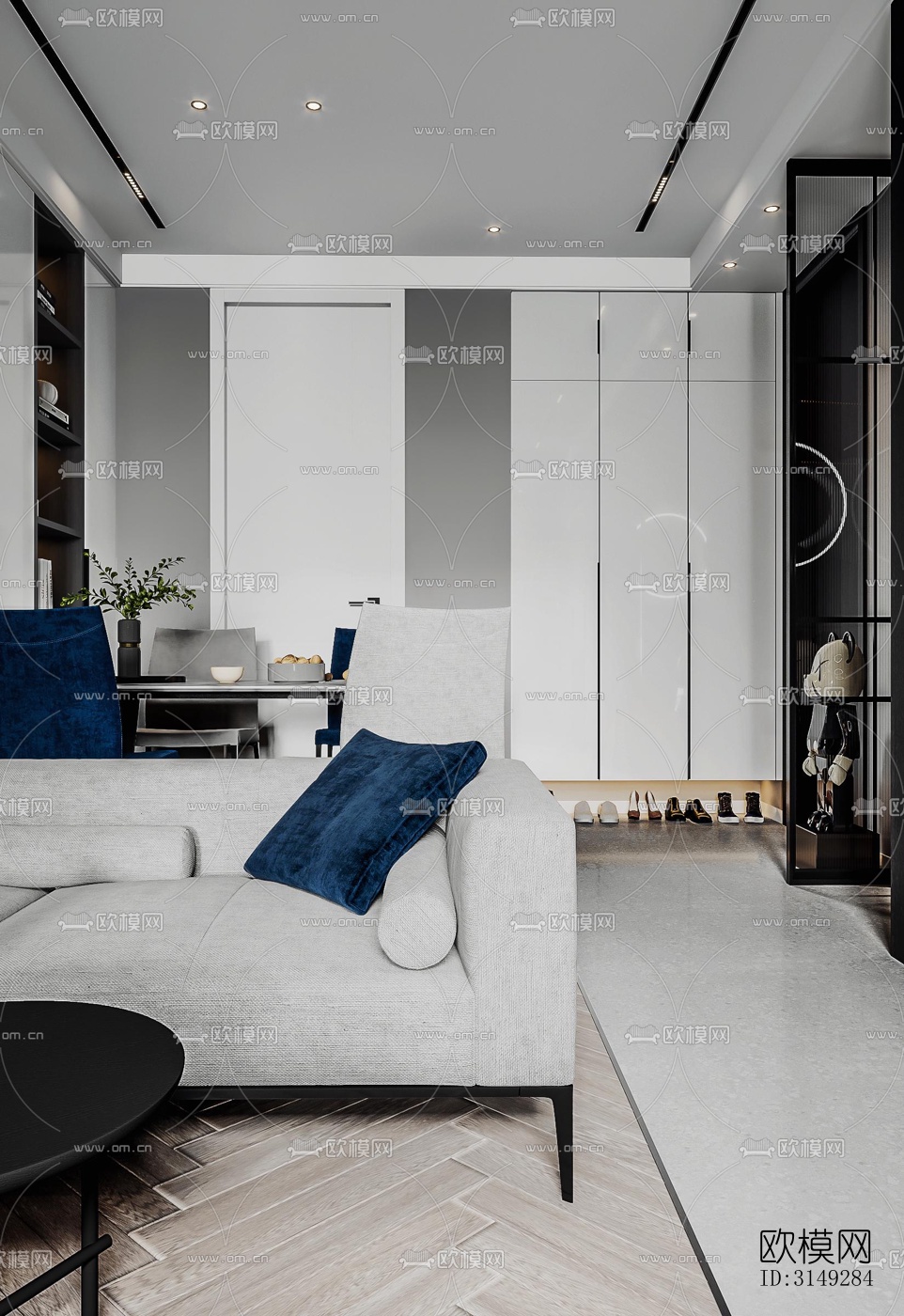 现代平层效果图下载（渲染图5）