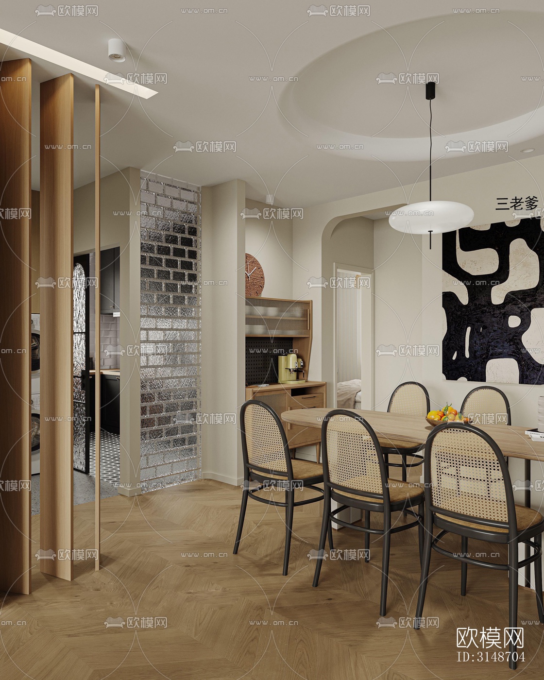 中古风平层效果图下载（渲染图7）