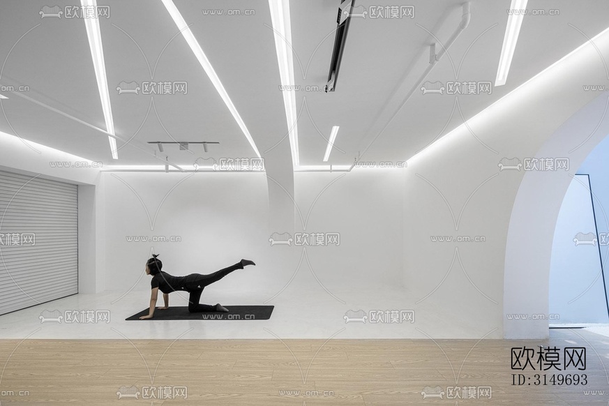 现代健身房效果图下载(渲染图4)