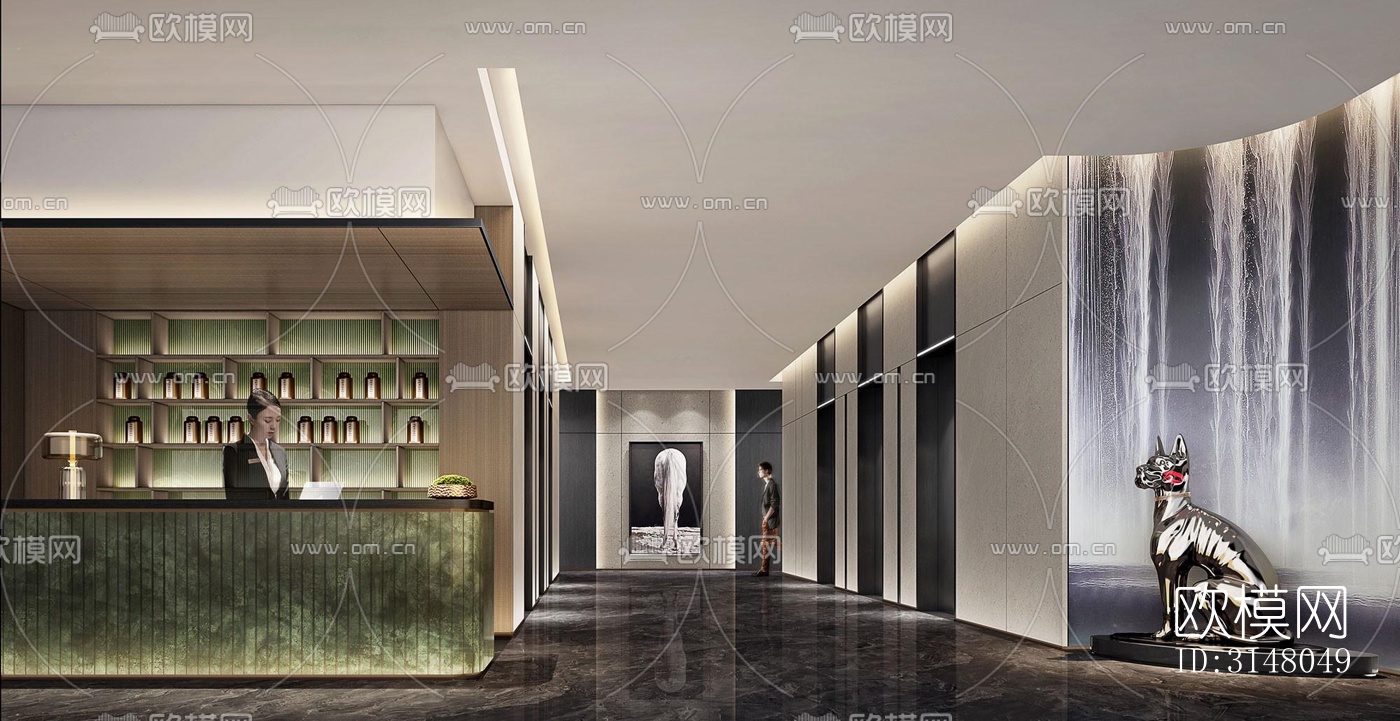 现代酒店民宿效果图下载（渲染图6）