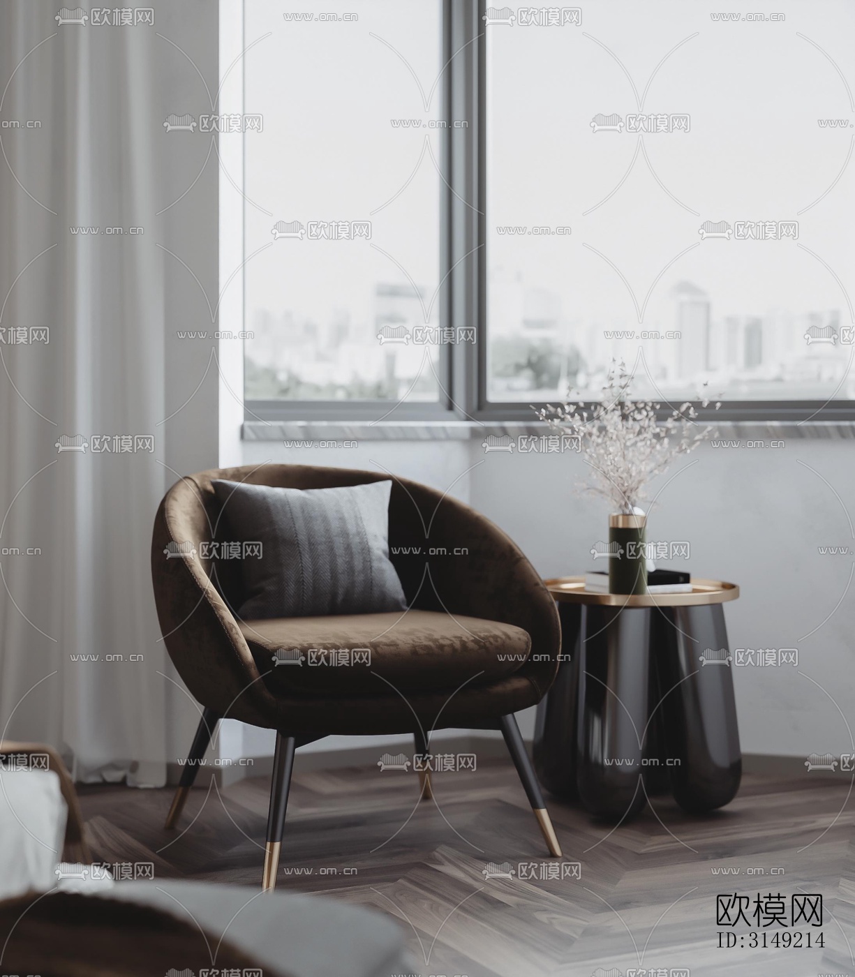 现代平层效果图下载（渲染图13）