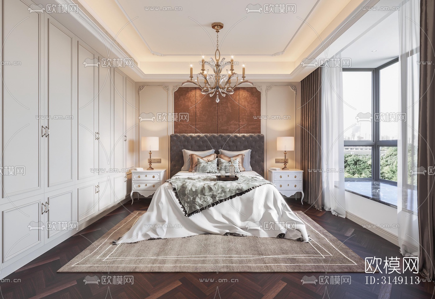 法式平层效果图下载（渲染图7）