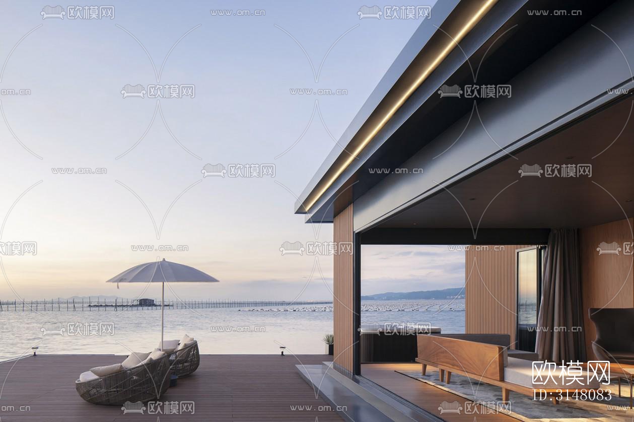 现代酒店民宿效果图下载（渲染图3）