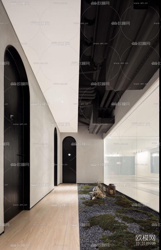 高级灰健身房效果图下载（渲染图8）