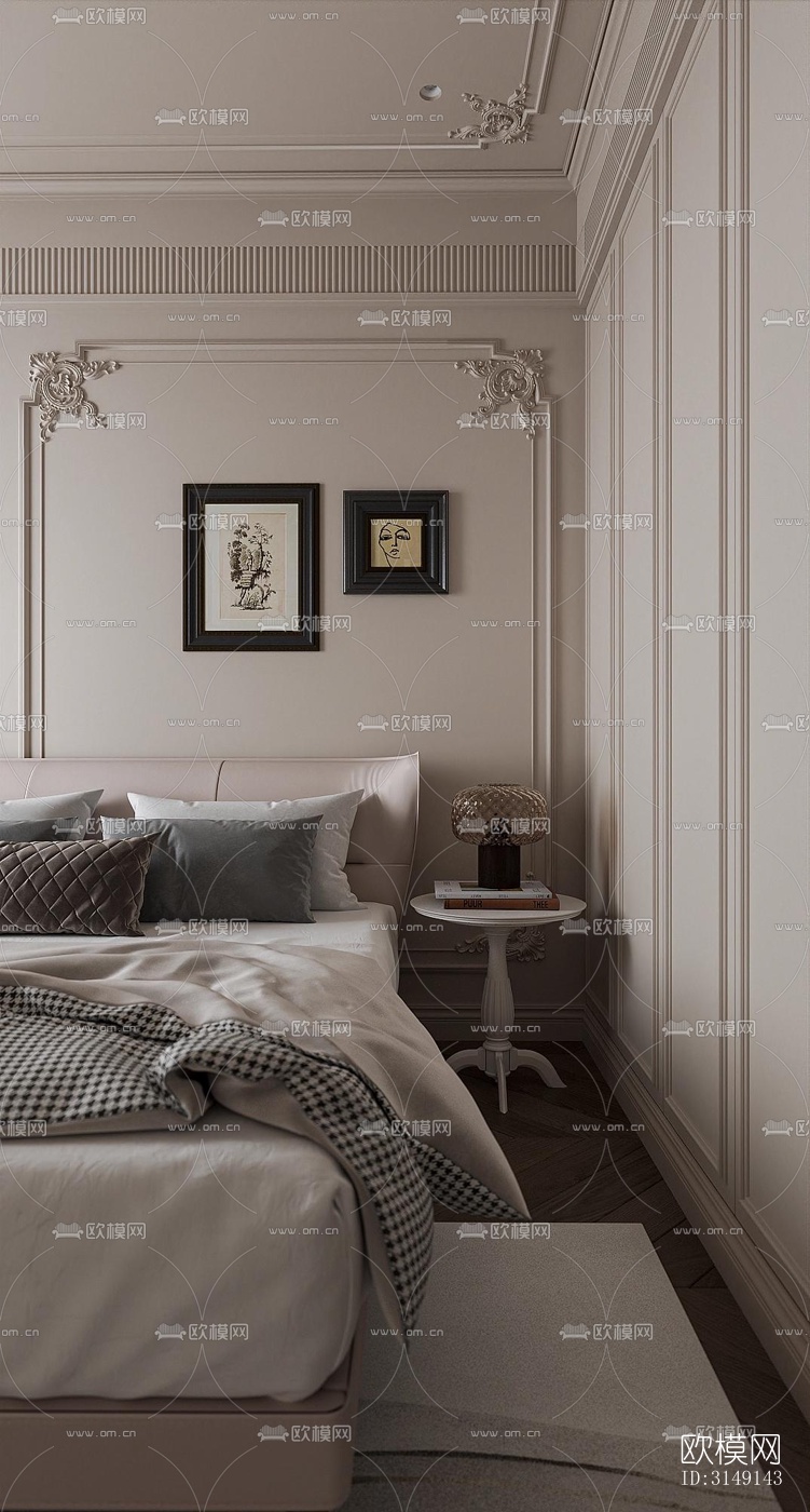 法式平层效果图下载（渲染图16）