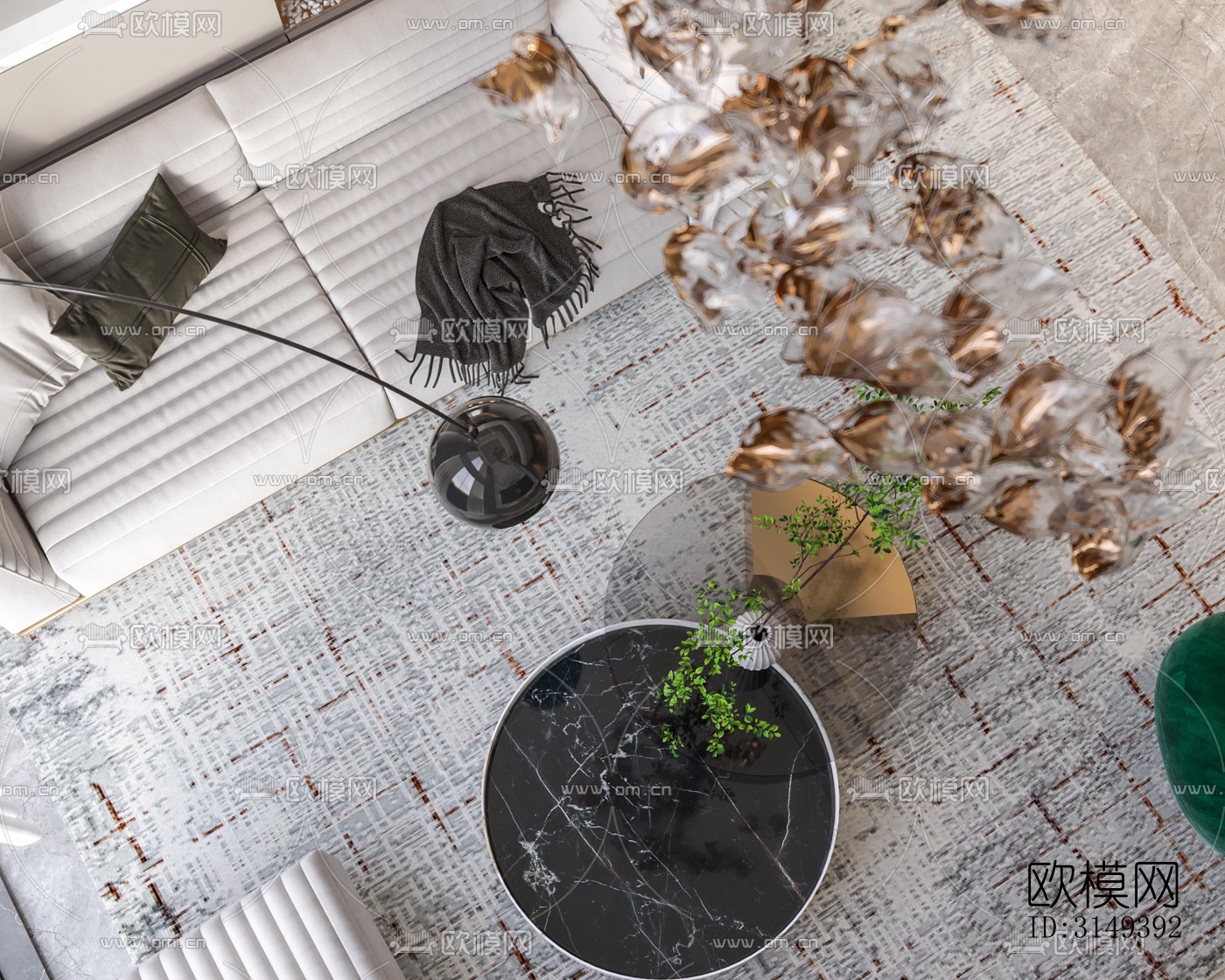 现代平层效果图下载（渲染图9）