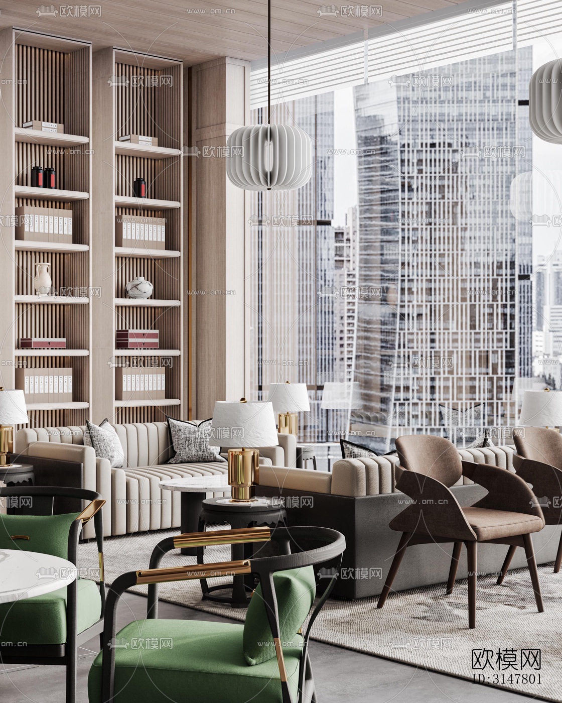 新中式售楼处效果图下载（渲染图9）