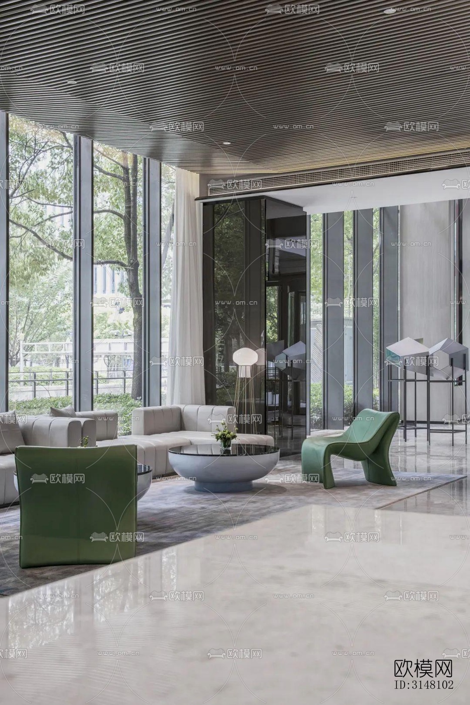 现代酒店民宿效果图下载（渲染图4）