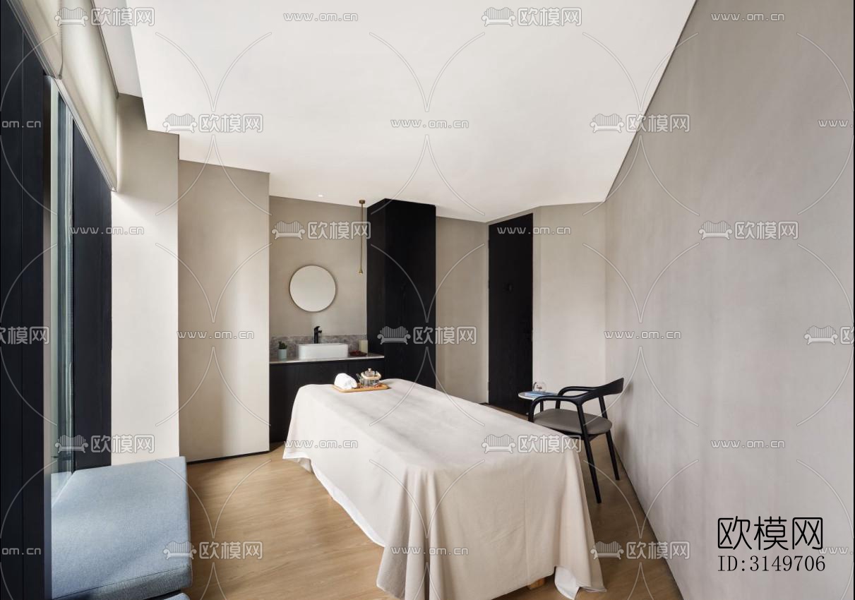 高级灰健身房效果图下载（渲染图11）