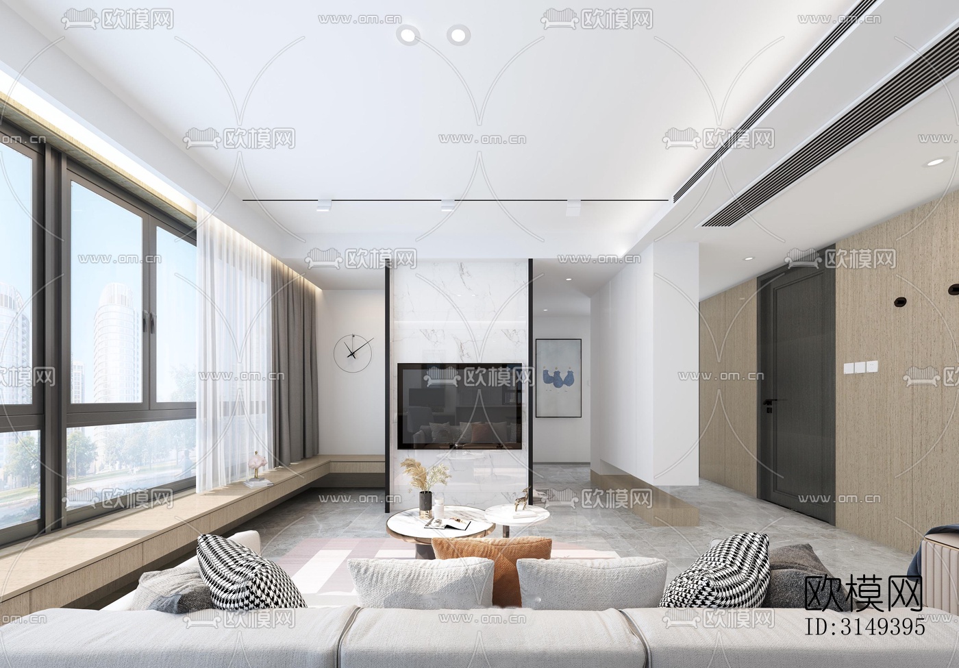 现代平层效果图下载（渲染图7）