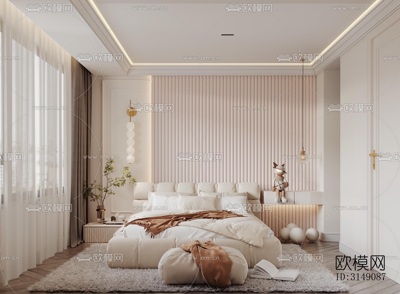 法式平层效果图下载（渲染图4）