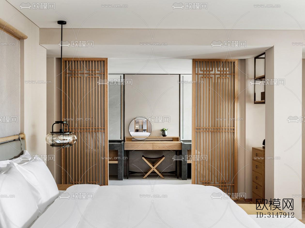 中式酒店民宿效果图下载（渲染图13）