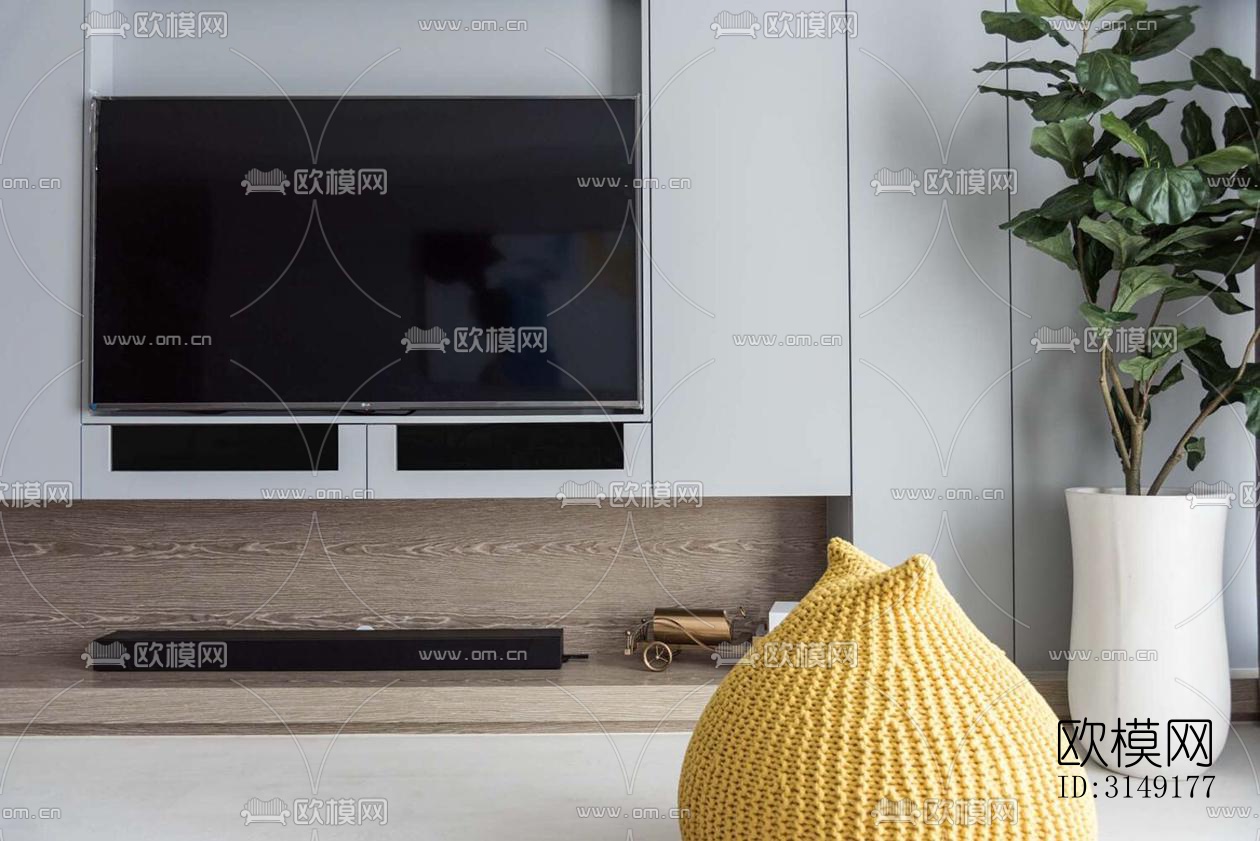 现代平层效果图下载（渲染图7）