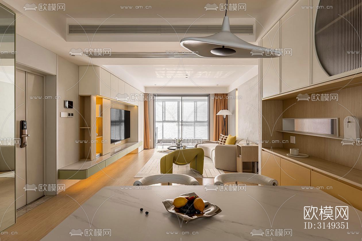 现代平层效果图下载（渲染图7）