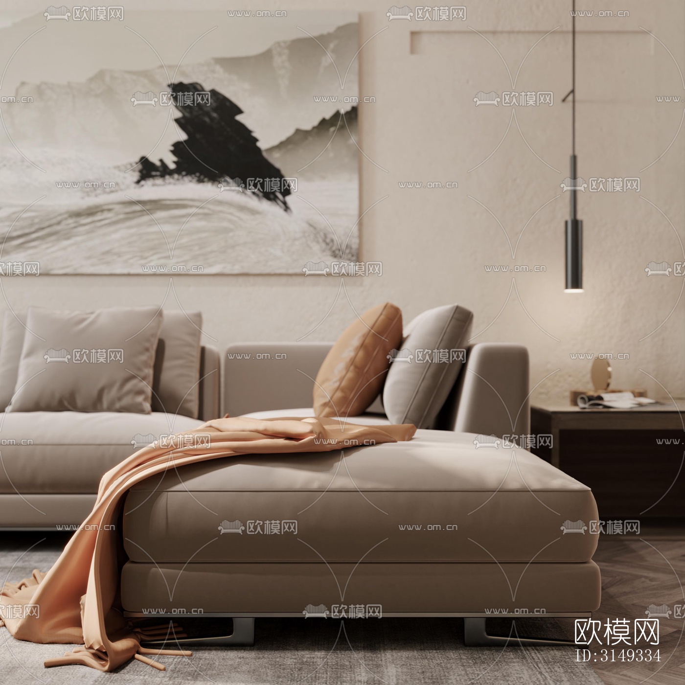 现代平层效果图下载（渲染图5）