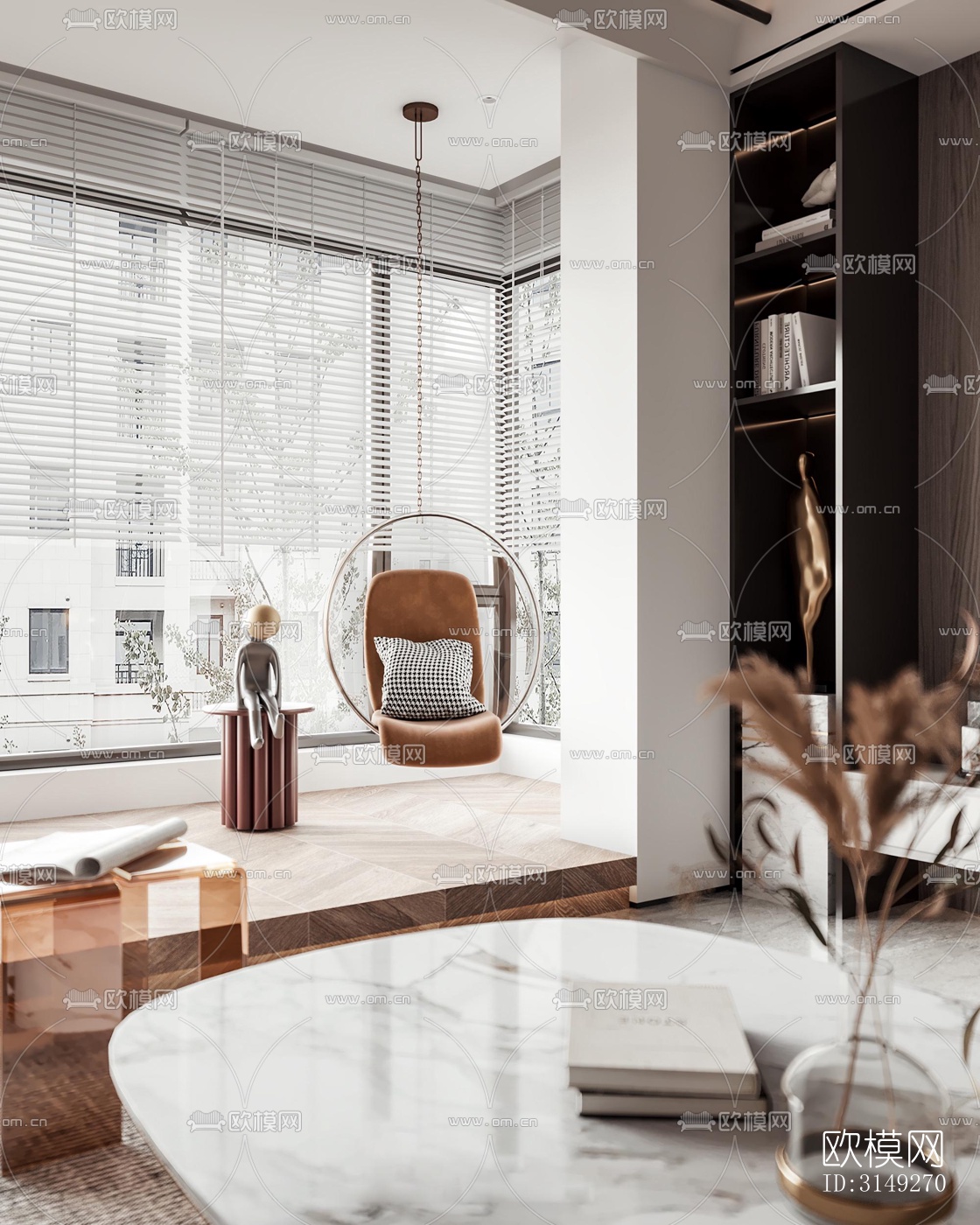 现代平层效果图下载（渲染图3）