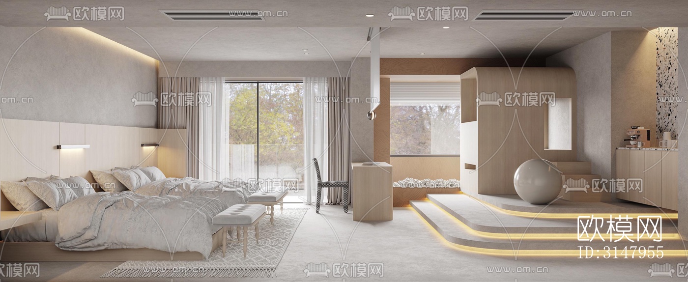 侘寂酒店民宿效果图下载（渲染图14）