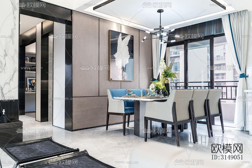 欧式平层效果图下载（渲染图9）