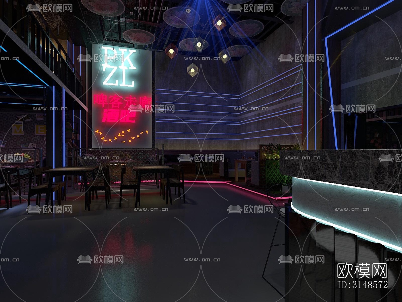 工业风酒吧效果图下载（渲染图4）