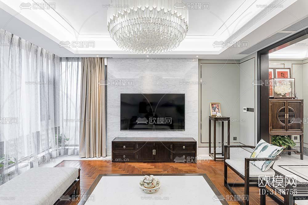 中式平层效果图下载（渲染图4）