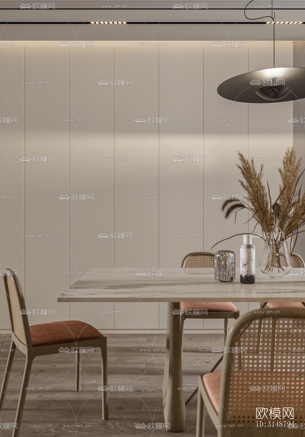 侘寂平层效果图下载（渲染图2）