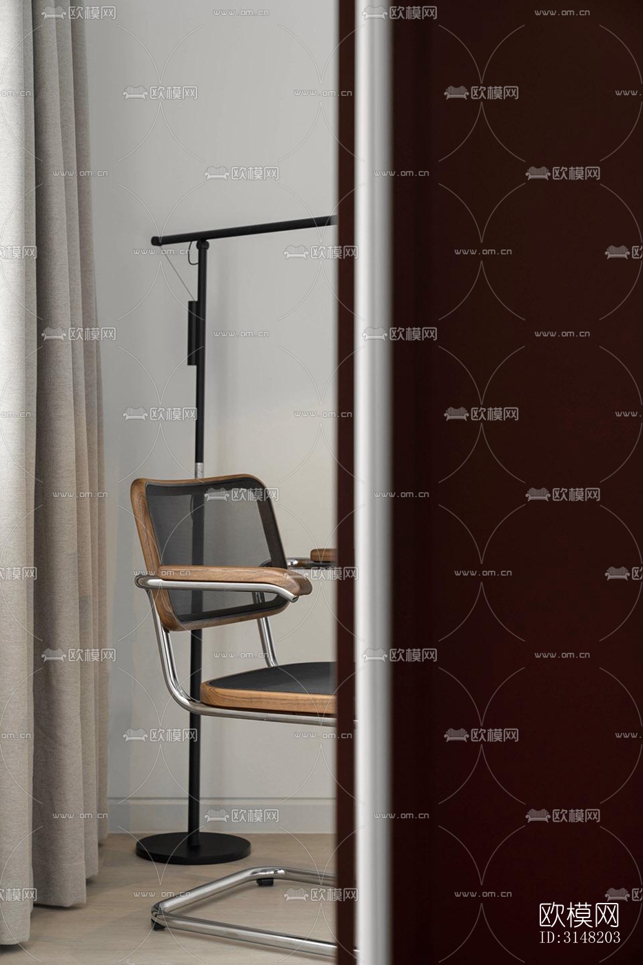 高级灰酒店民宿效果图下载（渲染图9）