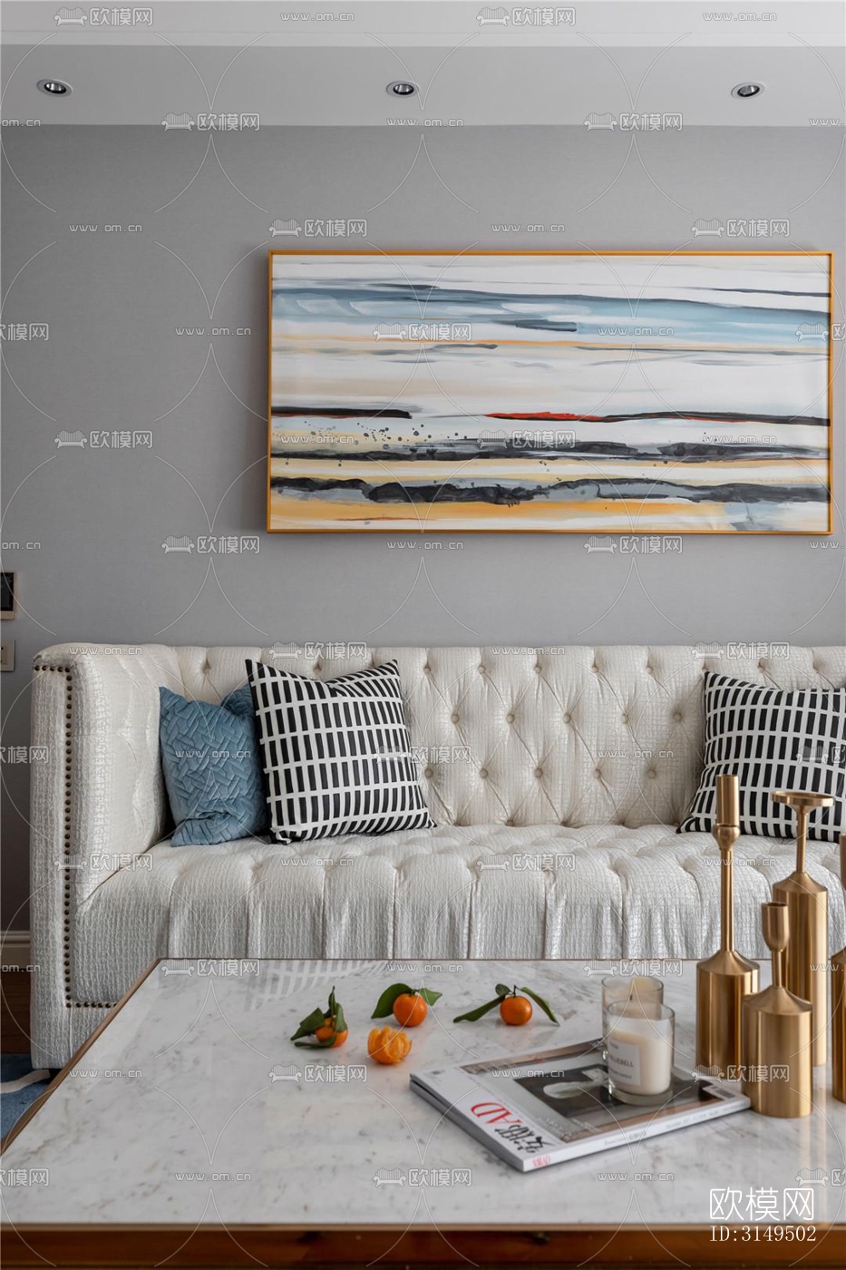 美式平层效果图下载（渲染图7）