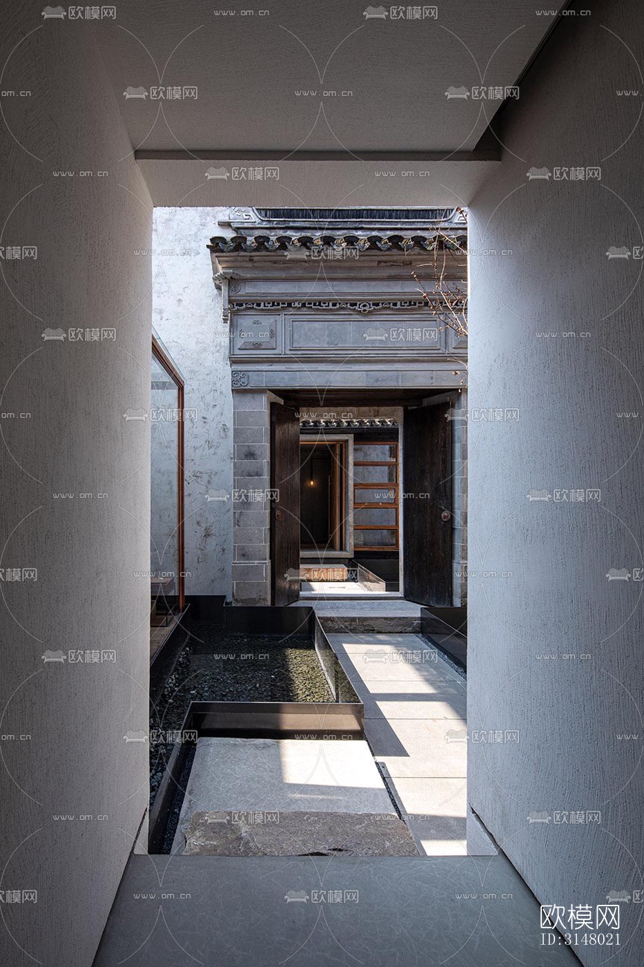 新中式酒店民宿效果图下载（渲染图2）