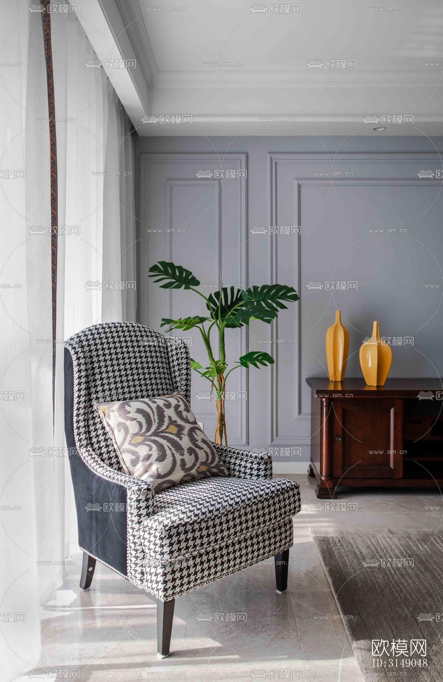 欧式平层效果图下载（渲染图12）