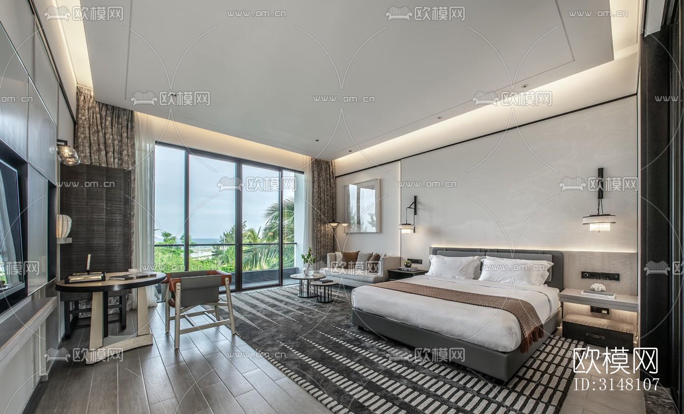 现代酒店民宿效果图下载（渲染图14）