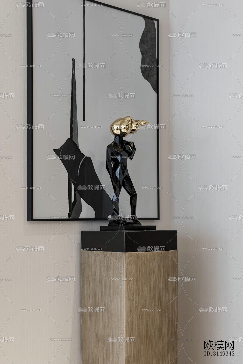 现代平层效果图下载（渲染图11）